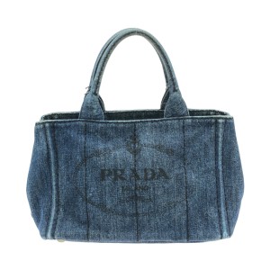 プラダ PRADA トートバッグ レディース CANAPA ネイビー デニム【中古】20240202