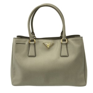 プラダ PRADA トートバッグ レディース ガレリア BN1874 グレーベージュ レザー【中古】20240202