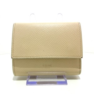 セリーヌ CELINE 3つ折り財布 レディース スモール トリフォールドウォレット 10B573BEL.02PD アイボリー レザー【中古】20240121