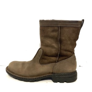 アグ UGG ショートブーツ 26 メンズ ハーツビル 5626 ダークブラウン ムートン×レザー【中古】20240312