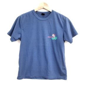 モンベル mont-bell 半袖Tシャツ サイズS レディース 美品 - ブルー×ピンク×マルチ フラワー(花)【中古】20240309