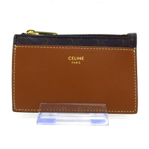 セリーヌ CELINE コインケース レディース 美品 トリオンフキャンバス タン トリオンフキャンバス×ラムスキン【中古】20240212