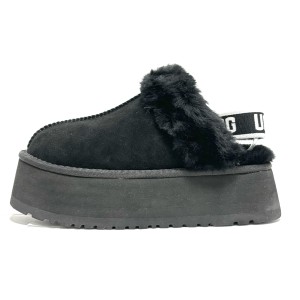 アグ UGG サンダル JAPAN25 レディース 美品 ファンケット 1113474 黒 ムートン【中古】20240220