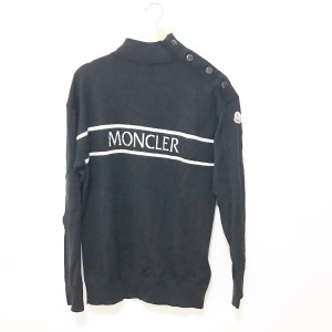 モンクレール MONCLER 長袖セーター サイズS メンズ 美品 COLLO ALTO TRICOT 黒×白 ハイネック【中古】20240227