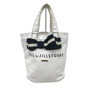 ジルバイジルスチュアート JILL by JILLSTUART トートバッグ レディース - 白 リボン キャンバス【中古】20240227