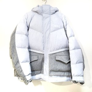 サカイ Sacai ダウンジャケット サイズL-G-G メンズ - ライトグレー×グレー 長袖/冬/NIKEコラボ【中古】20240214