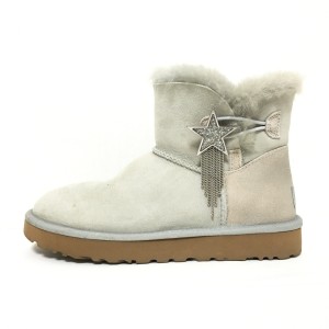 アグ UGG ショートブーツ 23 レディース ミニベイリースター 1108930 ライトグレー スター(星) ムートン【中古】20240412