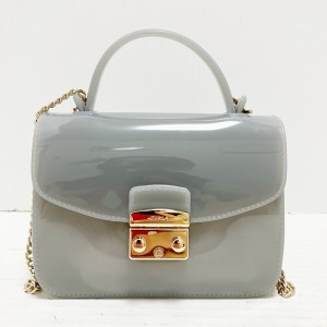 フルラ FURLA ハンドバッグ レディース キャンディバッグ グレー ミニバッグ ラバー【中古】20240308