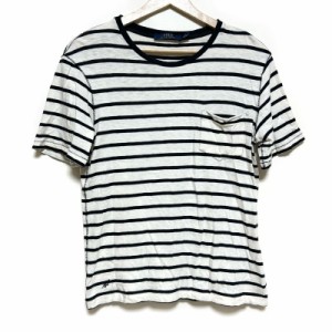 ポロラルフローレン POLObyRalphLauren 半袖Tシャツ サイズS メンズ - アイボリー×黒 クルーネック/ボーダー【中古】20240326