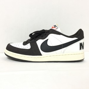 ナイキ NIKE スニーカー 26 メンズ ターミネーター ロー FN7815-200 白×ダークブラウン×黒 型押し加工【中古】20240414