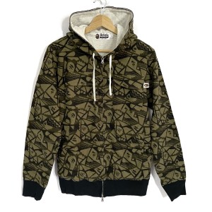 ア ベイシング エイプ A BATHING APE ブルゾン サイズM メンズ 美品 - カーキ×黒 長袖/ジップアップ/春/秋【中古】20240321