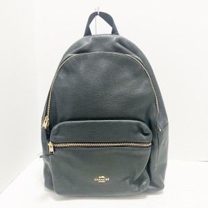 コーチ COACH リュックサック レディース チャーリー ペブルド レザー バックパック F29004 黒 レザー【中古】20240327