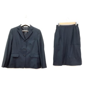 アクアスキュータム Aquascutum スカートスーツ サイズ2F レディース 美品 - ダークネイビー【中古】20240303