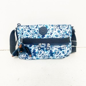 キプリング Kipling ショルダーバッグ レディース - ライトブルー×ネイビー×ブルー 斜めがけ ナイロン【中古】20240319