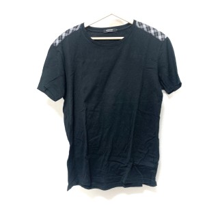 バーバリーブラックレーベル Burberry Black Label 半袖Tシャツ サイズ3 L レディース 美品 - 黒×グレー クルーネック【中古】20240221