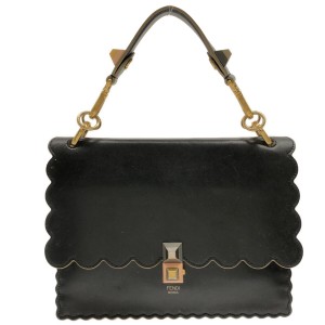 フェンディ FENDI ハンドバッグ レディース キャナイ 8BT283 黒 レザー【中古】20240323