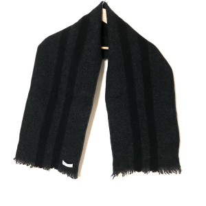 ポールスミス PaulSmith マフラー 　 レディース - 黒×ダークグレー ACCESSORIES ウール【中古】20240502