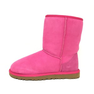 アグ UGG ショートブーツ W7 レディース クラシックショート 5825 ピンク ムートン【中古】20240328