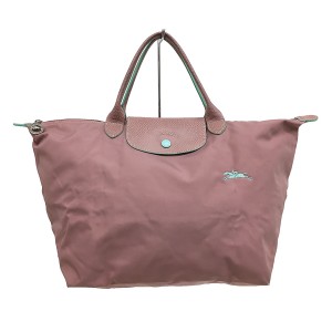 ロンシャン LONGCHAMP ハンドバッグ レディース ル・プリアージュネオ ピンクベージュ×ライトグリーン 折りたたみ【中古】20240312