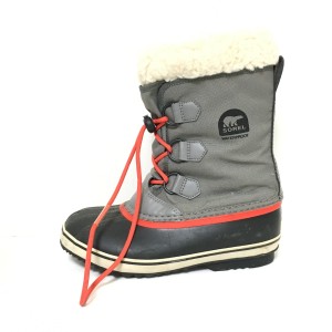 ソレル SOREL ブーツ 22.5 レディース - 黒×ダークグレー スノーブーツ ラバー×ナイロン【中古】20240309