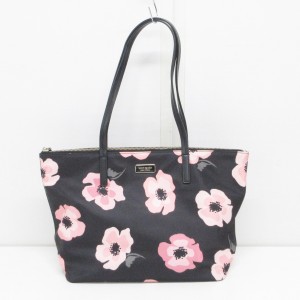 ケイトスペード Kate spade ショルダーバッグ レディース - WKR00511 黒×ピンク×ライトピンク 花柄 ナイロン×レザー【中古】20240325