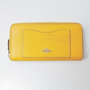 コーチ COACH 長財布 レディース - F54007 ダークイエロー レザー【中古】20240314