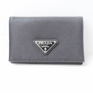 プラダ PRADA コインケース レディース - 黒 カードケース付き ナイロン【中古】20240521