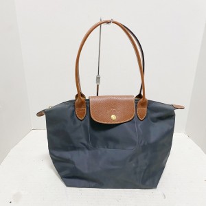 ロンシャン LONGCHAMP ショルダーバッグ レディース ル・プリアージュオリジナル ダークグレー×ブラウン 折りたたみ【中古】20240414