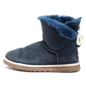 アグ UGG ショートブーツ JAPAN 24 レディース セリーヌ 1006493 ネイビー ムートン【中古】20240416