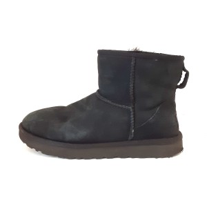 アグ UGG ショートブーツ JAPAN 25 レディース クラシック ミニ II 101622 黒 ムートン【中古】20240322