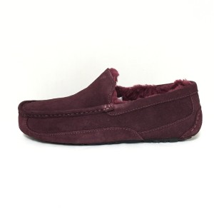 アグ UGG スリッポン 27 メンズ 美品 アスコット 1101110 ボルドー ムートン【中古】20240309