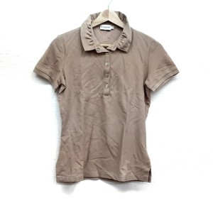 モンクレール MONCLER 半袖ポロシャツ サイズXS レディース 美品 MAGLIA POLO MANICA CORTA ピンクベージュ【中古】20240311