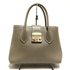 フルラ FURLA トートバッグ レディース 美品 メトロポリス S サッビア(グレーベージュ) レザー【中古】20240309