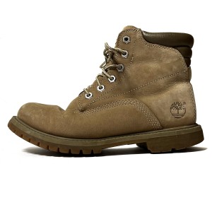 ティンバーランド Timberland ショートブーツ 24 レディース - ライトブラウン×ブラウン ヌバック×レザー【中古】20240422