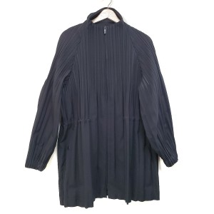 プリーツプリーズ PLEATS PLEASE コート サイズ4 XL レディース 美品 - 黒 長袖/プリーツ/春/秋【中古】20240416