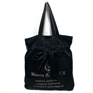 メゾンドフルール Maison de FLEUR トートバッグ レディース - 黒 ナイロン【中古】20240416