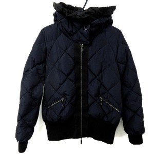 モンクレール MONCLER ダウンジャケット サイズ2 M レディース AMANCE(アマンス) ダークネイビー×黒 長袖/冬【中古】20240415