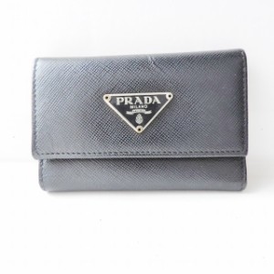 プラダ PRADA キーケース レディース - 黒 6連フック レザー【中古】20240409