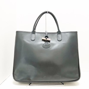 ロンシャン LONGCHAMP トートバッグ レディース ロゾ 黒 レザー【中古】20240327