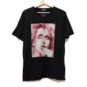 ヒステリックグラマー HYSTERIC GLAMOUR 半袖Tシャツ サイズL レディース - 黒×ピンク×マルチ クルーネック 綿【中古】20240406