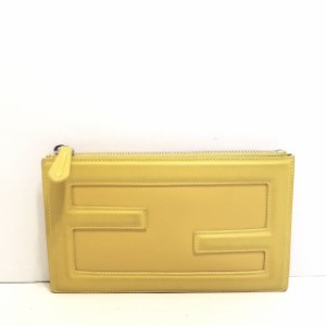 フェンディ FENDI クラッチバッグ レディース - 7N0114 ダークイエロー ミニバッグ レザー【中古】20240331