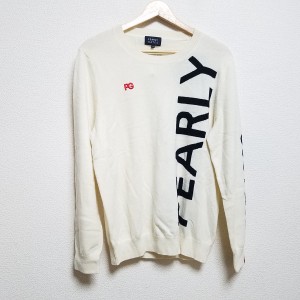 パーリーゲイツ PEARLY GATES 長袖セーター サイズ5 XL メンズ - 白×黒×レッド クルーネック【中古】20240321