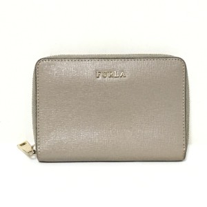 フルラ FURLA 2つ折り財布 レディース - グレー ラウンドファスナー レザー【中古】20240309