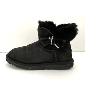 アグ UGG ショートブーツ 23 レディース ジャッキー 1008838 黒 スワロフスキークリスタル ムートン【中古】20240409