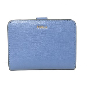 フルラ FURLA 2つ折り財布 レディース - ブルー L字ファスナー レザー【中古】20240316