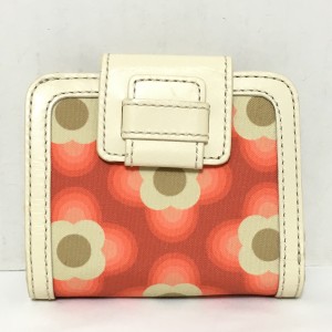 オーラカイリー orla kiely 2つ折り財布 レディース - レッド×アイボリー×ボルドー 花柄 ナイロン×レザー【中古】20240316