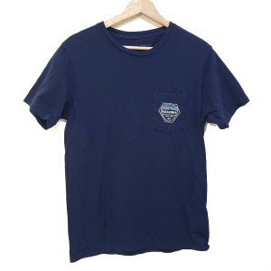 パタゴニア Patagonia 半袖Tシャツ サイズS メンズ 美品 - ネイビー クルーネック【中古】20240328