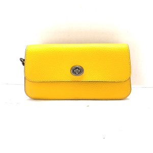 コーチ COACH ポーチ レディース - C2298 ダークイエロー レザー【中古】20240328