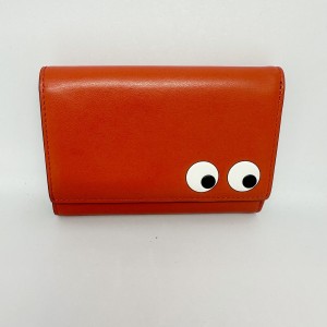 アニヤハインドマーチ Anya Hindmarch 3つ折り財布 レディース 美品 アイズ 978361 オレンジ レザー【中古】20240409