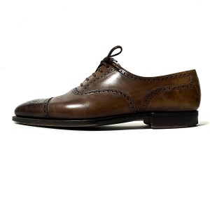 クロケットジョーンズ Crockett&Jones シューズ 7 1/2D メンズ - ダークブラウン レースアップ/ウィングチップ レザー【中古】20240419